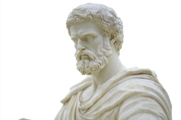 A bronze or stone statue of a person holding a book, suitable for educational or literary themed settings