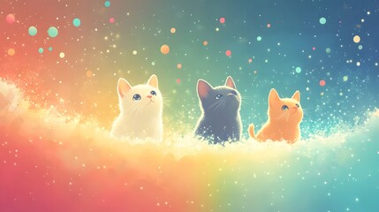 Playful Kittens in a Whimsical Winter Wonderland