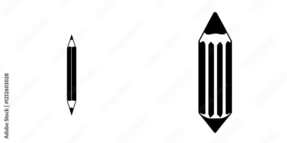 Poster **black pencil icon with a minimalist design, isolated on a white background. ideal for modern websi