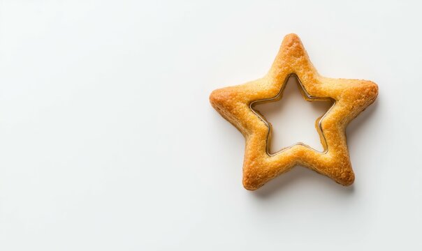 Close-up star shaped pastry cutter on white background