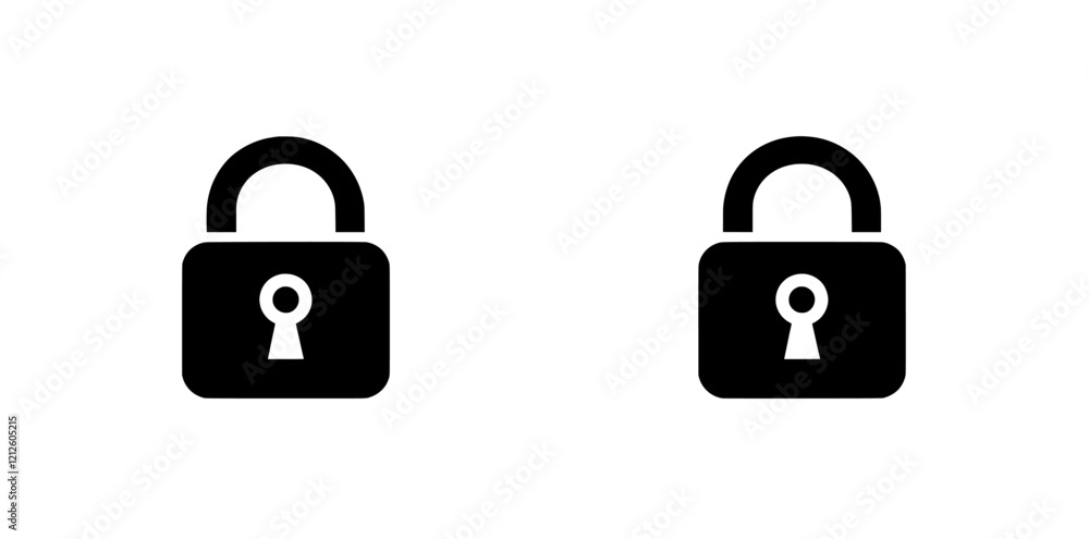 Poster ofvs46 outlinefilledvectorsign ofvs - modern lock icon. isolated on a transparent background. featur