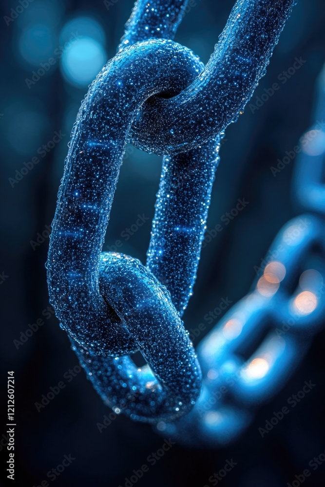 Poster a close-up view of a chain with water droplets forming on its surface, often used as an decorative e
