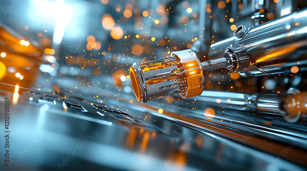 Poster industrial engineers planning maintenance for refinery operations at a high-tech facility optimizing