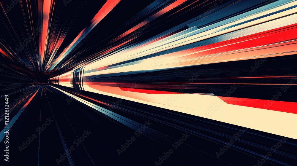 Poster abstract speed lines converging into a tunnel