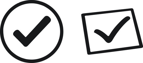 check mark icon, Simple Checkmark Icons in Circle and Square