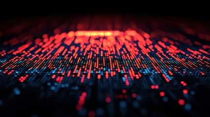 Fototapeta premium Digital Transformation Organizational Change Leadership concept. Glowing Digital Building Construction in Abstract Futuristic Architecture