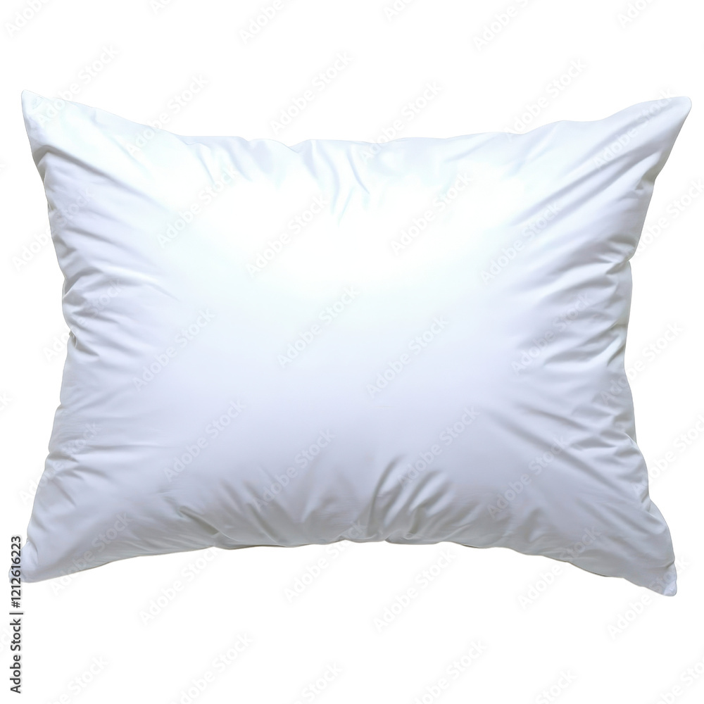 Poster white pillow resting on a solid black background creating a minimalist and modern design aesthetic i