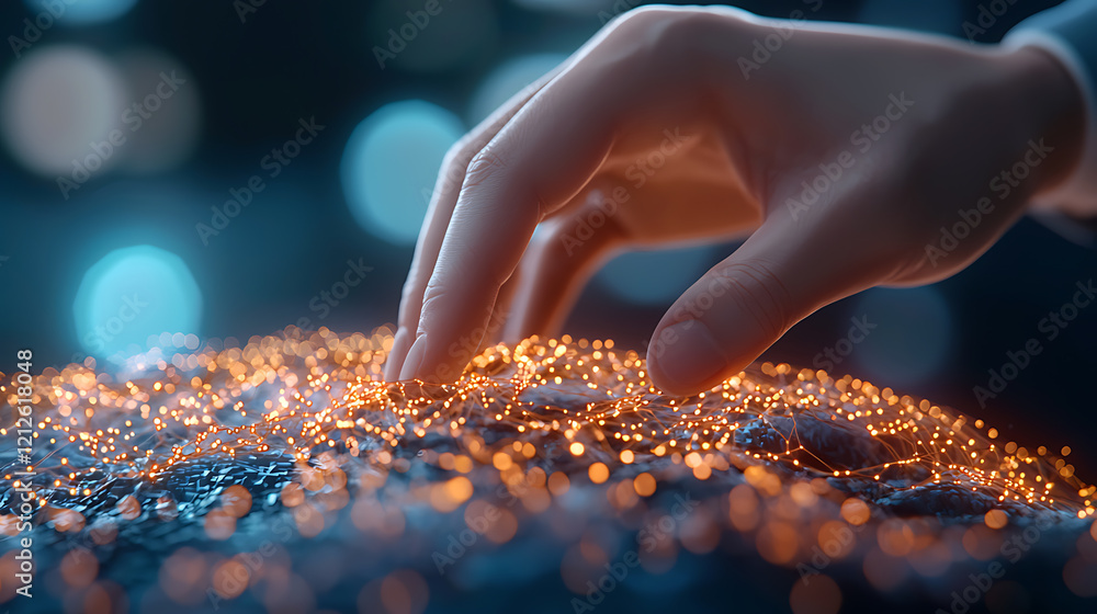 Poster innovative business connection global digital network visual technology urban environment close-up v