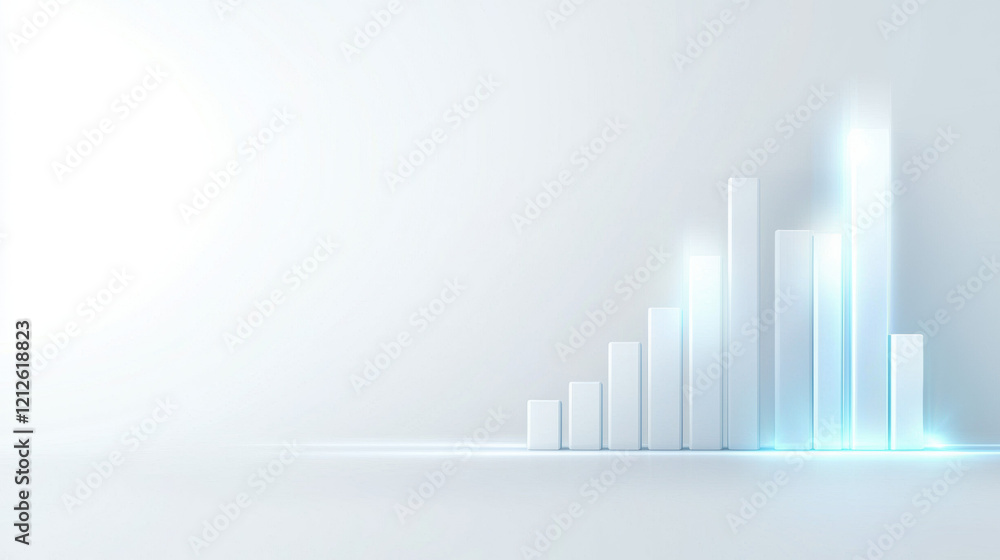 Aufkleber Minimalist bar graph design with light textures and soft colors