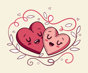 Heart Love Flower background. Valentine's day card