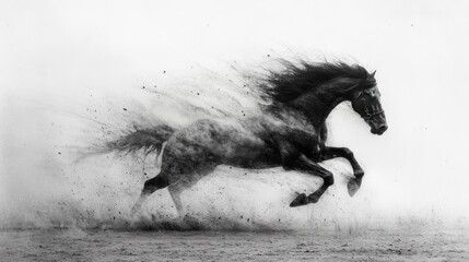 the transition of black smoke turns into a horse