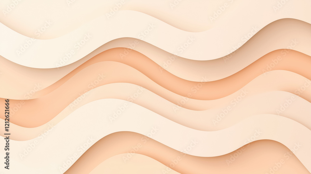 Poster soft yellow wallpaper with gentle curves symbolizing tranquility and warmth