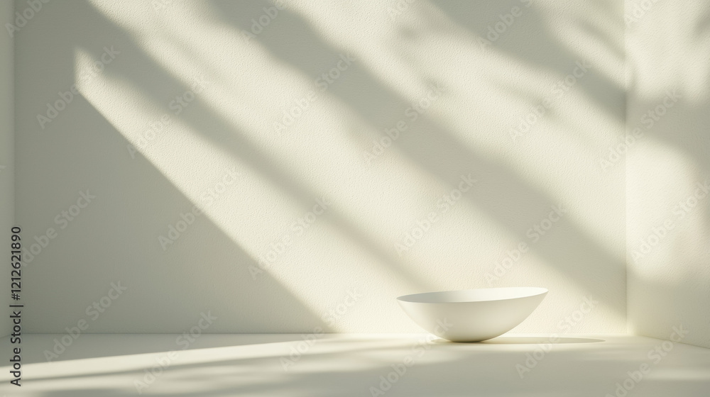Poster minimalist bowl in serene setting with soft shadows and light