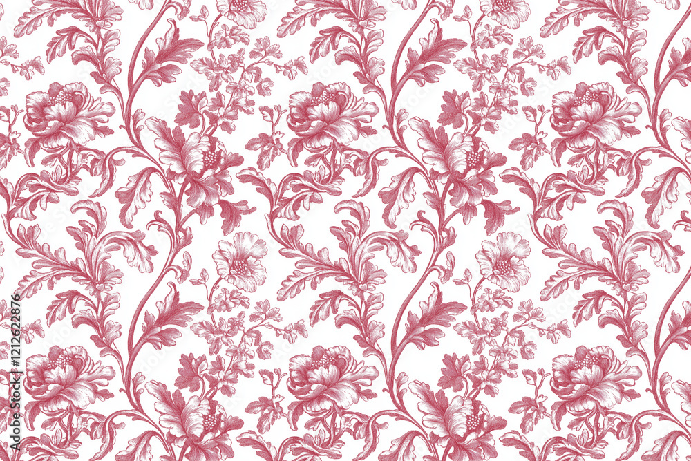 Poster floral toile tapestry pattern. vintage botanical wallpaper pattern. background image. created with g