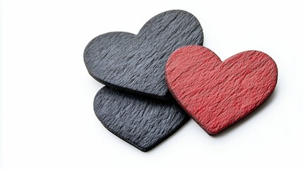 Fototapeta premium Beautiful Red and Black Hearts on a Minimalist Background
