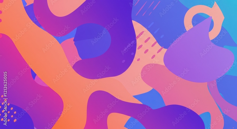 Poster abstract fluid shapes: vibrant and dynamic abstract art featuring flowing, organic shapes in a spect
