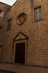 Windows of the old European city of Kotor.