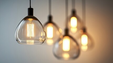 Hanging lamps on white background