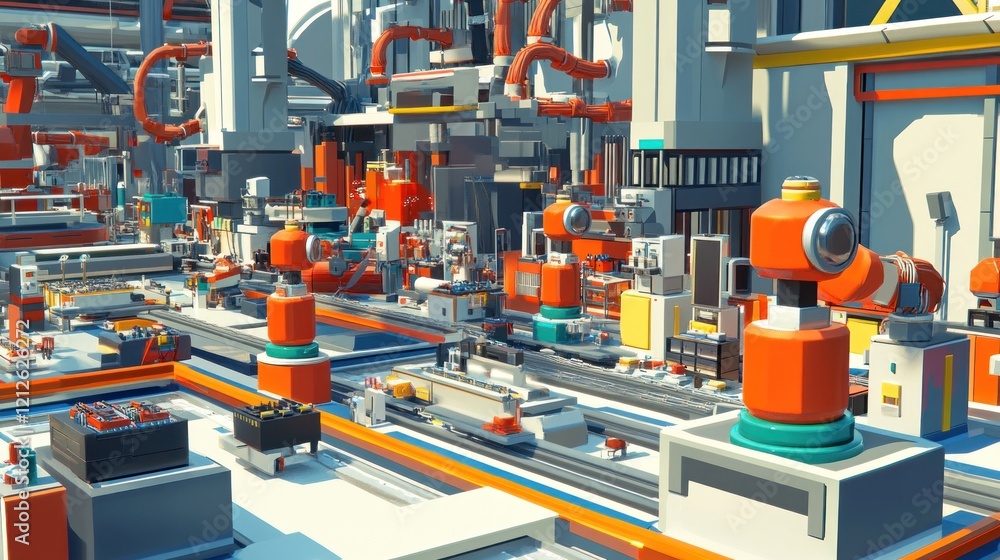 Poster Automated Robotic Factory Production Line System