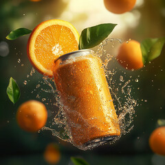 fresh orange drink splash