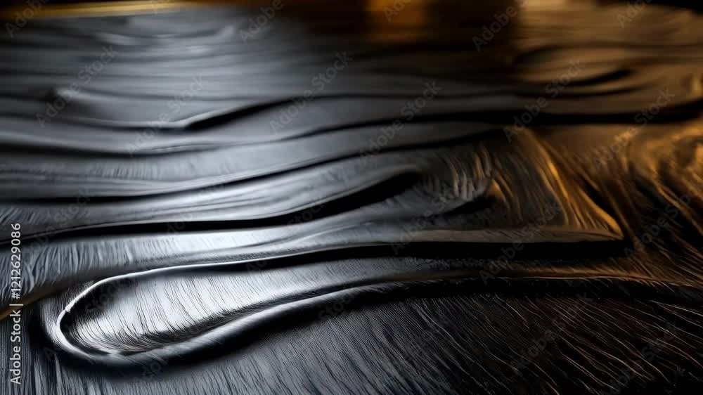 Poster dynamic flowing paintbrush strokes creating abstract patterns on dark surface