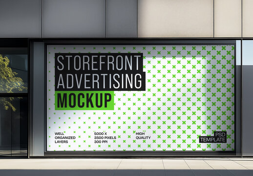 Storefront and Office Window Advertising Mockup Generated With AI