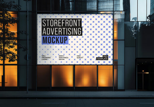 Storefront and Office Window Advertising Mockup for Design and Branding Projects
