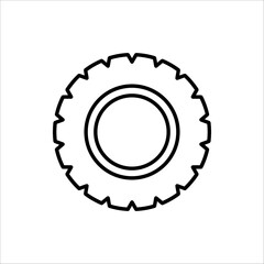 Car wheel icons. Black wheel tires silhouette. For web design, isolated on white background.