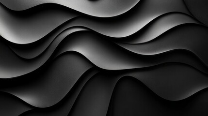 Obraz premium A Beautifully Textured Black and White Abstract Design Featuring Flowing Waves and Curves