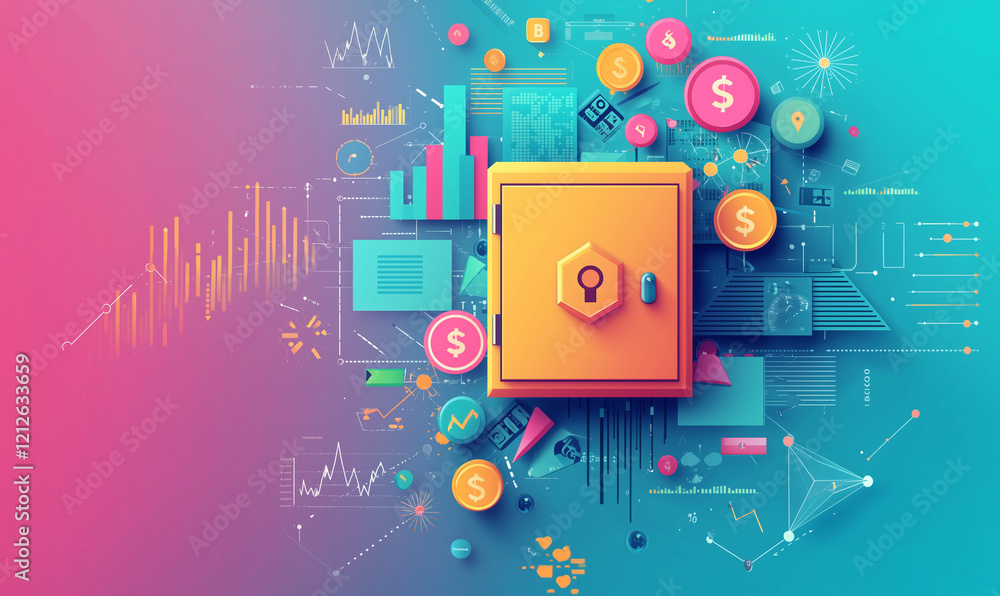 Poster investment strategies analysis financial growth digital visualization modern business environment ae