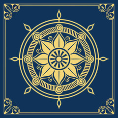 luxury ornamental mandala design background in gold color