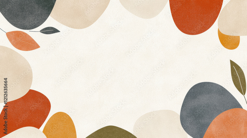 Poster abstract shapes in warm colors create modern, artistic background. ideal for design projects