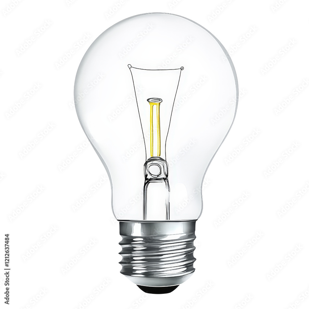Poster light bulb illuminated on a black background creating a dramatic visual contrast in a minimalist set