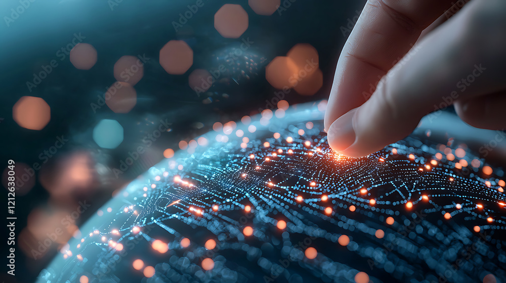 Poster global business communication strategies and hr collaboration digital network visualization high-tec