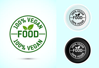 Vegan food icon design illustration. Bio, Ecology, Organic logos and label. Vegan food diet icon