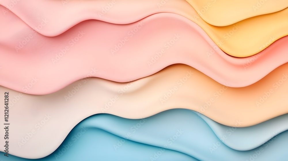 Aufkleber smooth abstract pastel gradients layered in fluid curves creating a calming aesthetic
