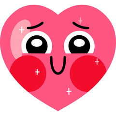 Heart Shy Face Cartoon