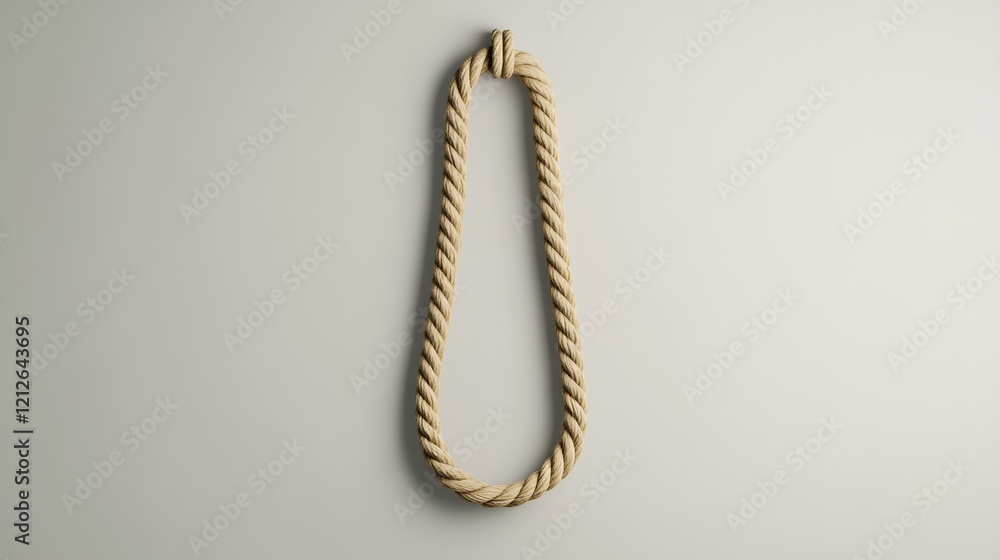 Poster perfectly symmetrical hanging rope loop in clean 3d