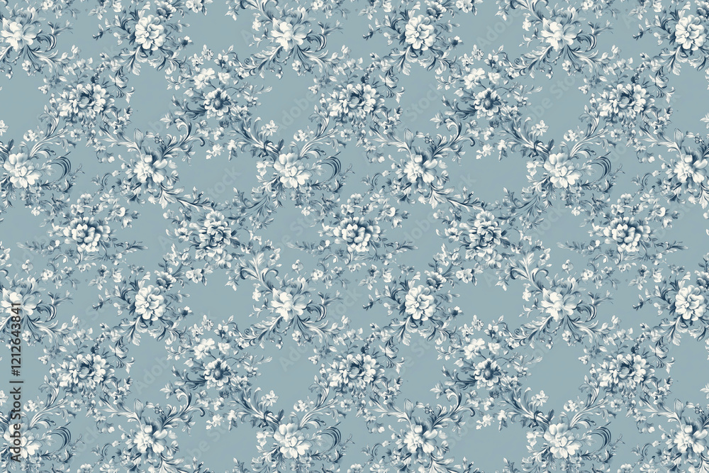 Poster floral toile tapestry pattern. vintage botanical wallpaper pattern. background image. created with g