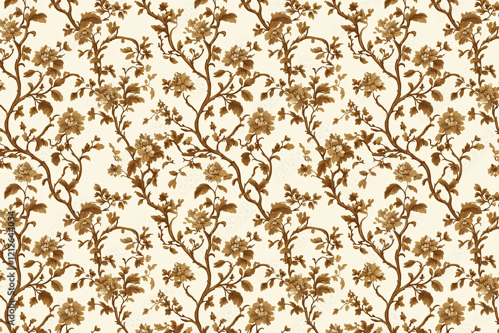 Poster floral toile tapestry pattern. vintage botanical wallpaper pattern. background image. created with g