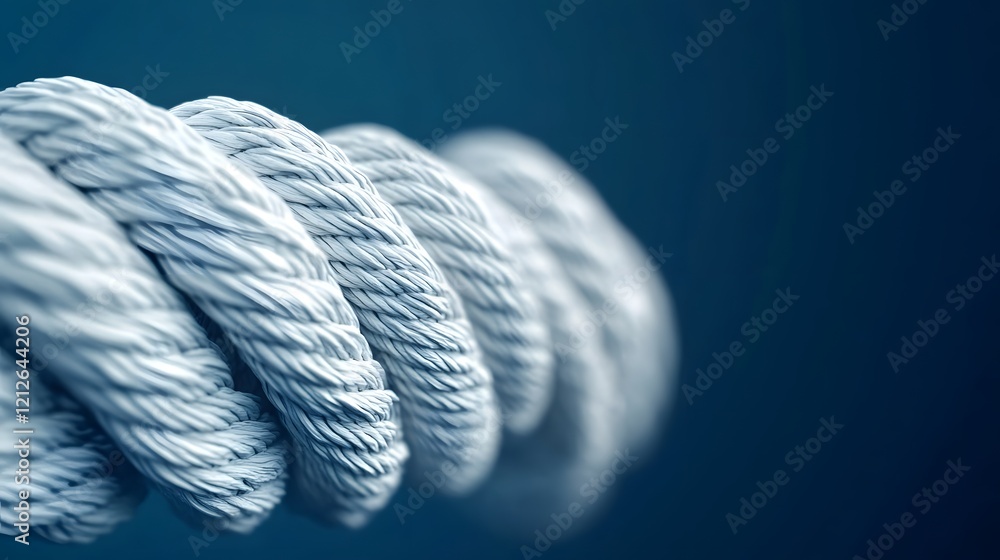 Poster detailed close-up of a single rope strand with visible fibers in 3d