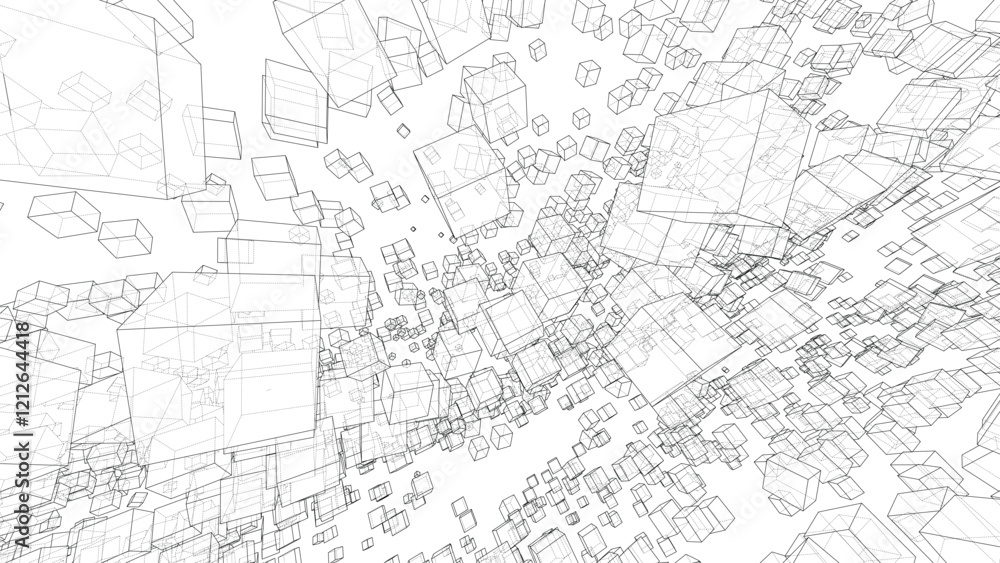 Poster wireframe boxes. sketch style