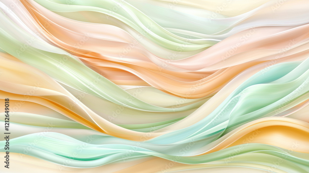 Leinwandbilder Soft lines in pastel colors create serene and calming abstract design. gentle waves evoke sense of tranquility and elegance