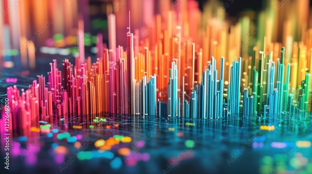 Poster abstract colorful data visualization cityscape