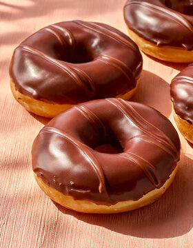 Donas ba&ntilde;adas en chocolate