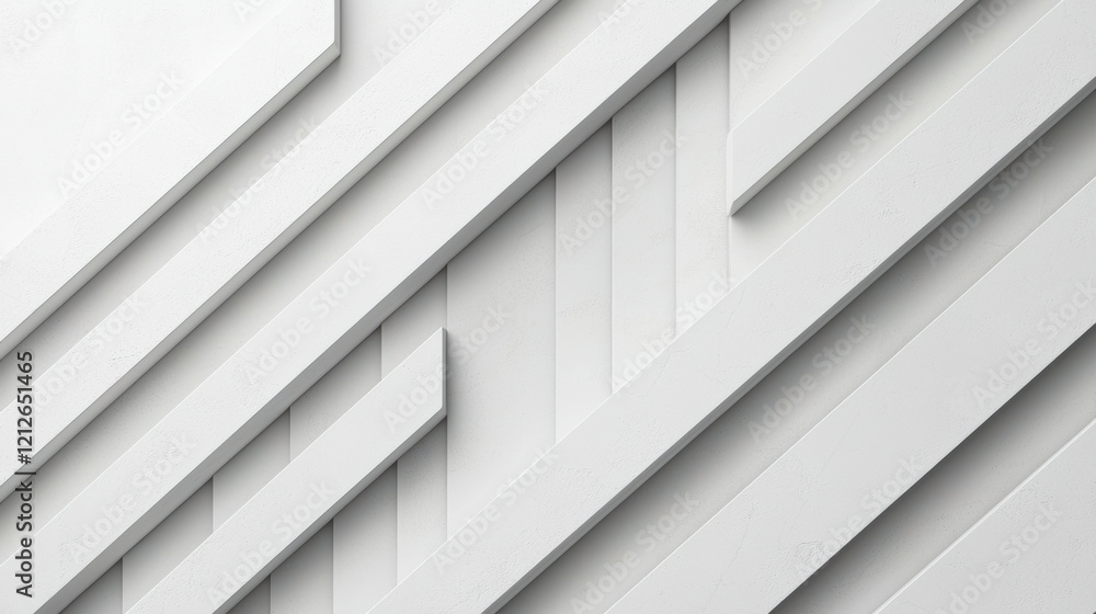 Poster Sleek white geometric patterns create modern and minimalistic background