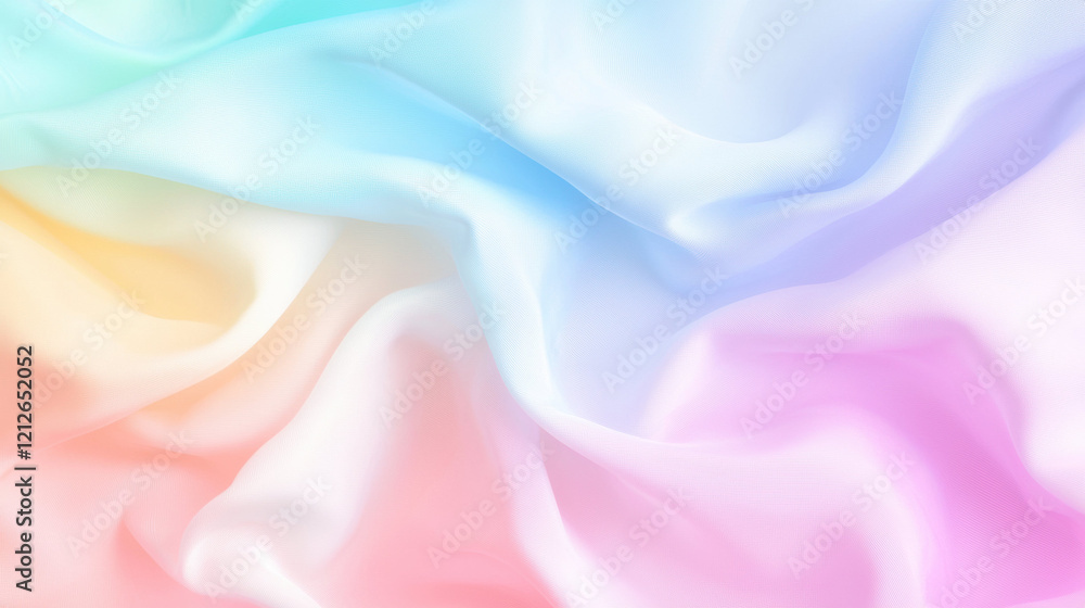 Fototapete soft pastel colors blend into smooth gradient, creating serene and calming effect. flowing fabric ad