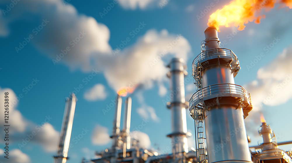 Poster collaboration of technicians at a petroleum refinery industrial setting engineering perspectives mid