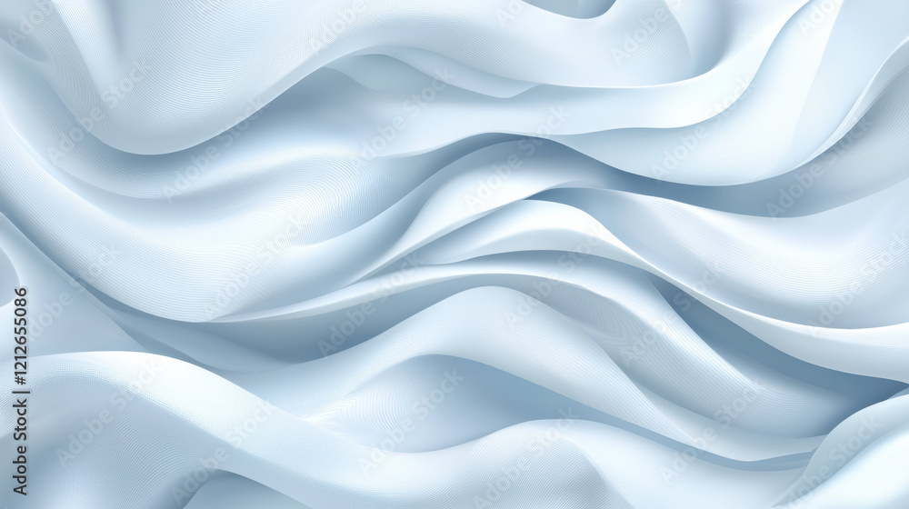 Fototapete soft gray fabric waves create serene and calming background with hint of blue. ideal for various des