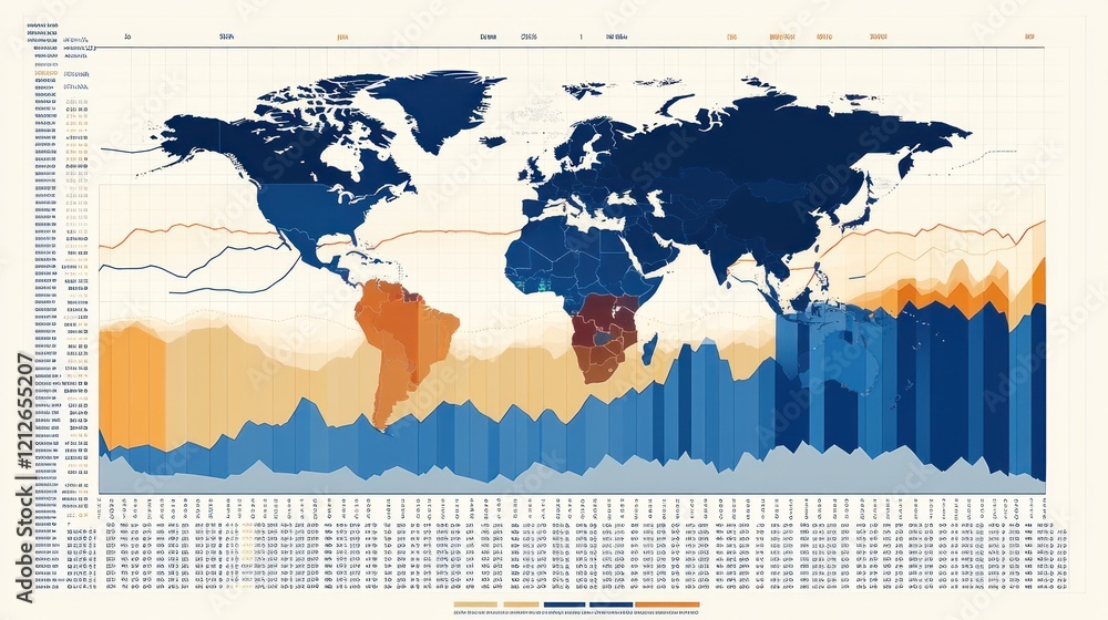 Poster Global Data Visualization Showing Trends Over Time